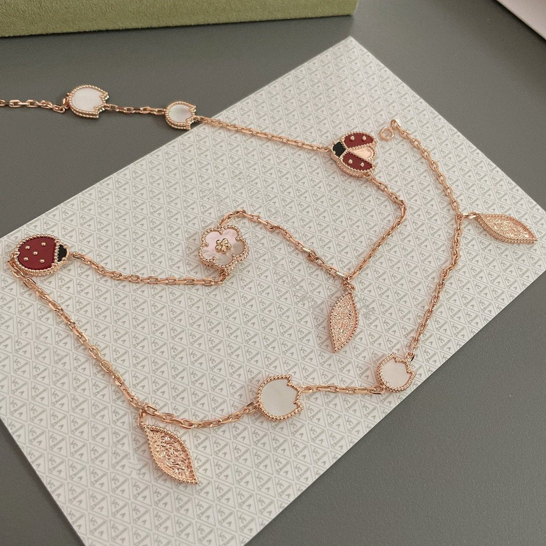 [Elara jewelsry ]LUCKY SPRING 15 MOTIFS ROSE GOLD NECKLACE