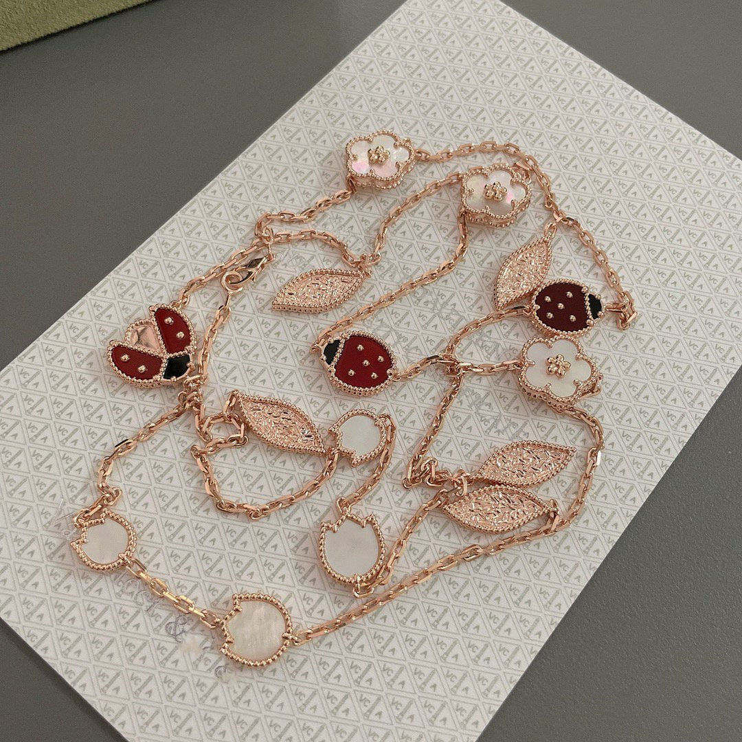 [Elara jewelsry ]LUCKY SPRING 15 MOTIFS ROSE GOLD NECKLACE