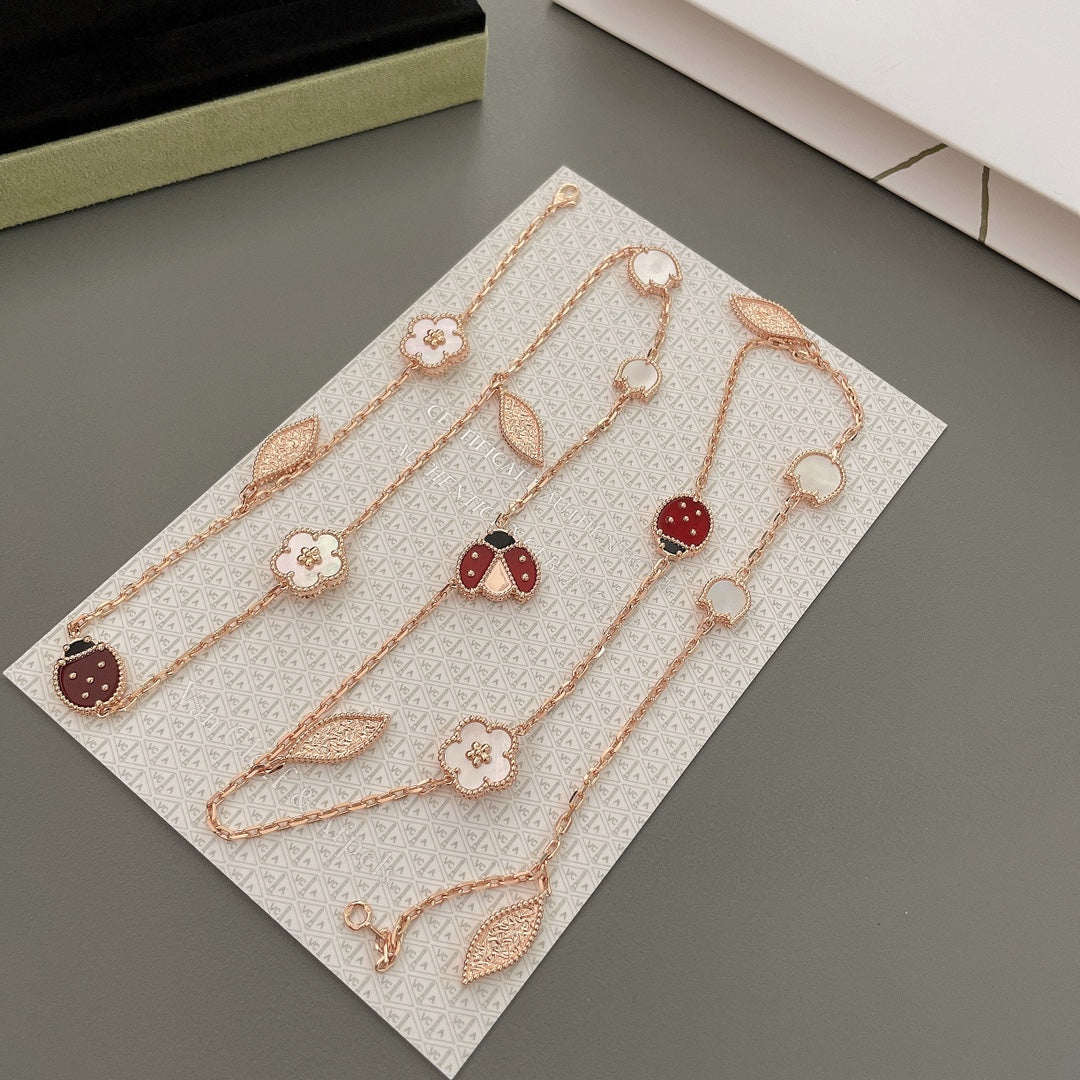 [Elara jewelsry ]LUCKY SPRING 15 MOTIFS ROSE GOLD NECKLACE