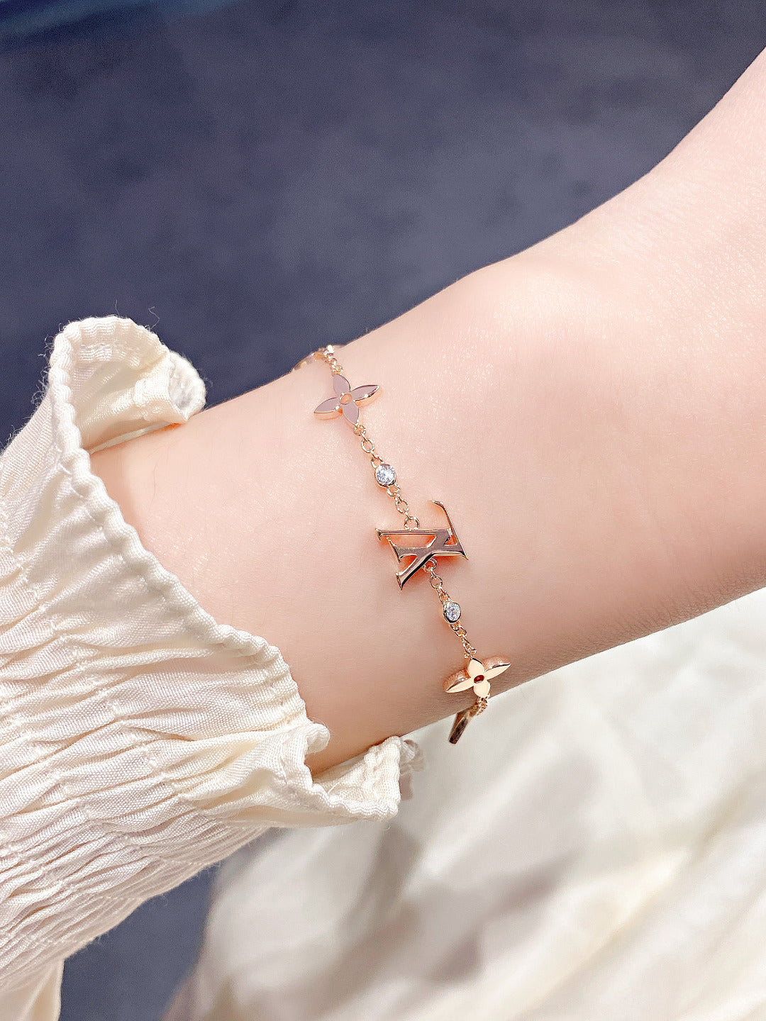 [Elara jewelsry ]STAR AND SUN 7 MOTIFS GOLD BRACELET