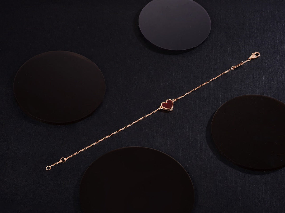 [Elara jewelsry ]HEART CARNELIAN PINK GOLD BRACELET