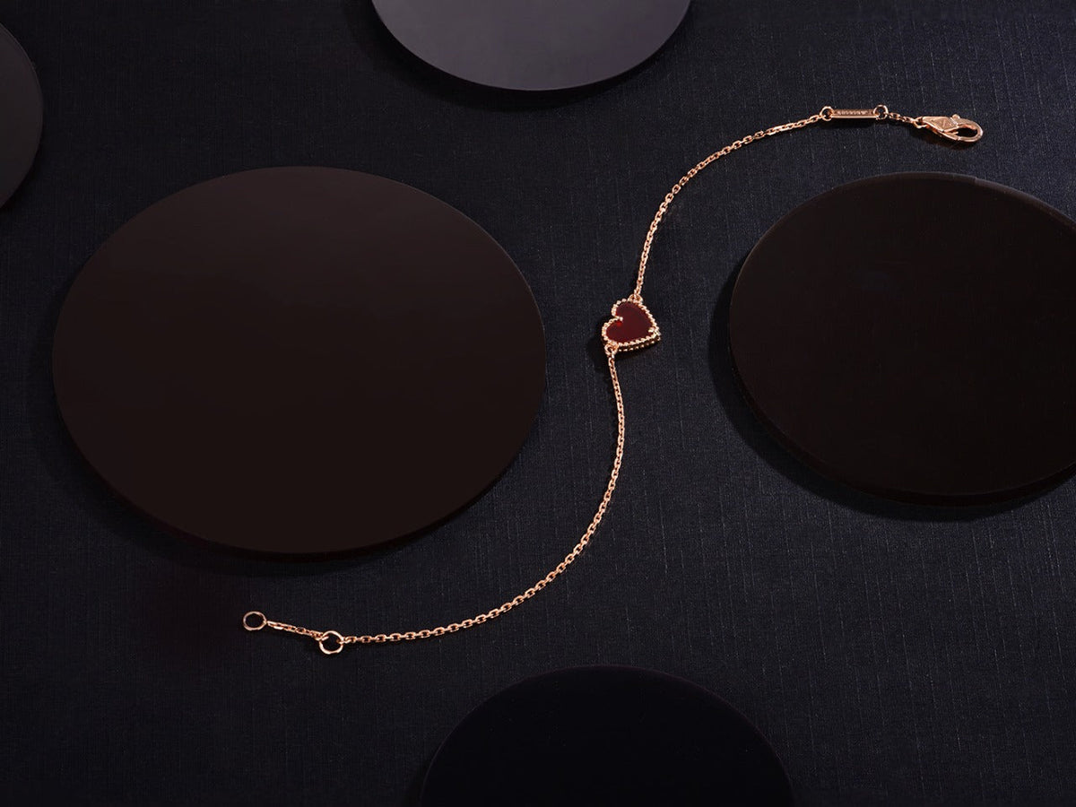 [Elara jewelsry ]HEART CARNELIAN PINK GOLD BRACELET