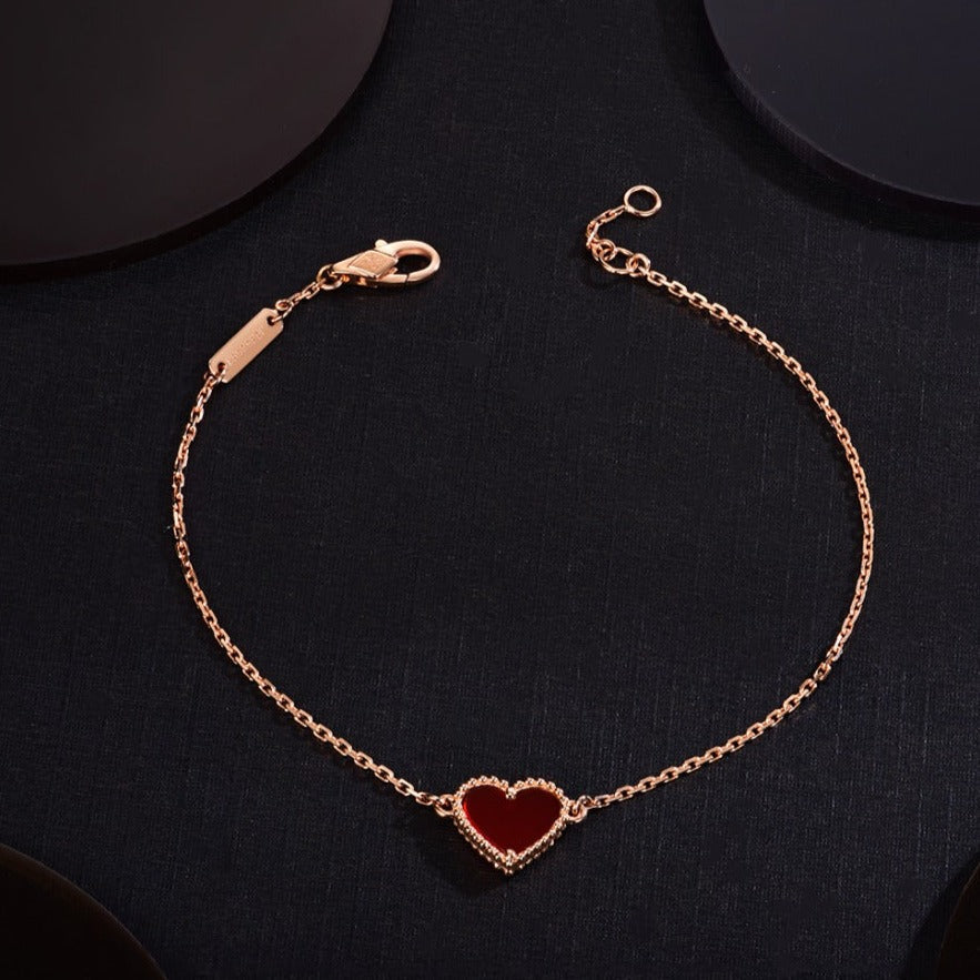 [Elara jewelsry ]HEART CARNELIAN PINK GOLD BRACELET
