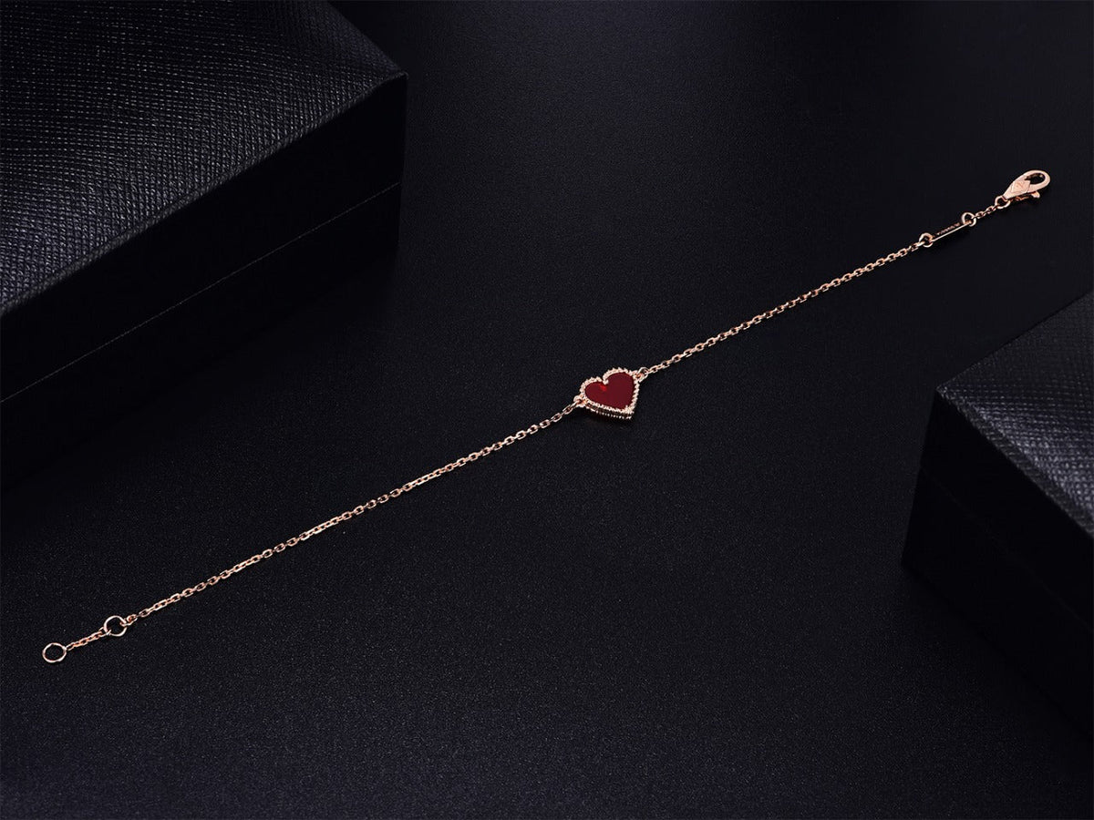 [Elara jewelsry ]HEART CARNELIAN PINK GOLD BRACELET