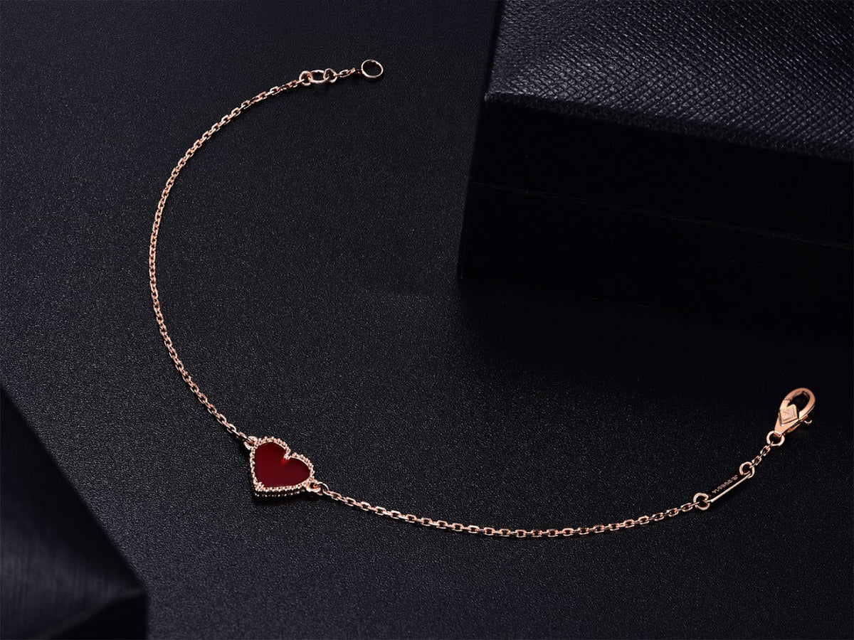 [Elara jewelsry ]HEART CARNELIAN PINK GOLD BRACELET