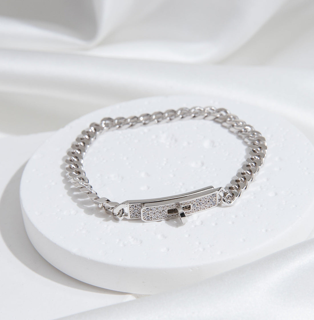 [Elara jewelsry ]KELLY CHAIN SILVER DIAMOND BRACELET