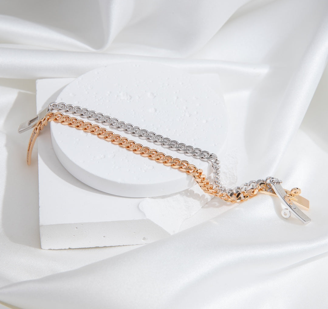 [Elara jewelsry ]KELLY CHAIN SILVER DIAMOND BRACELET
