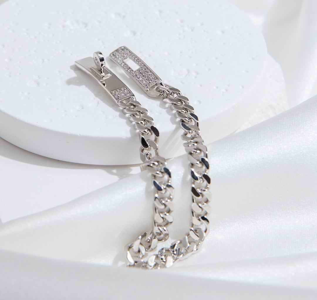 [Elara jewelsry ]KELLY CHAIN SILVER DIAMOND BRACELET