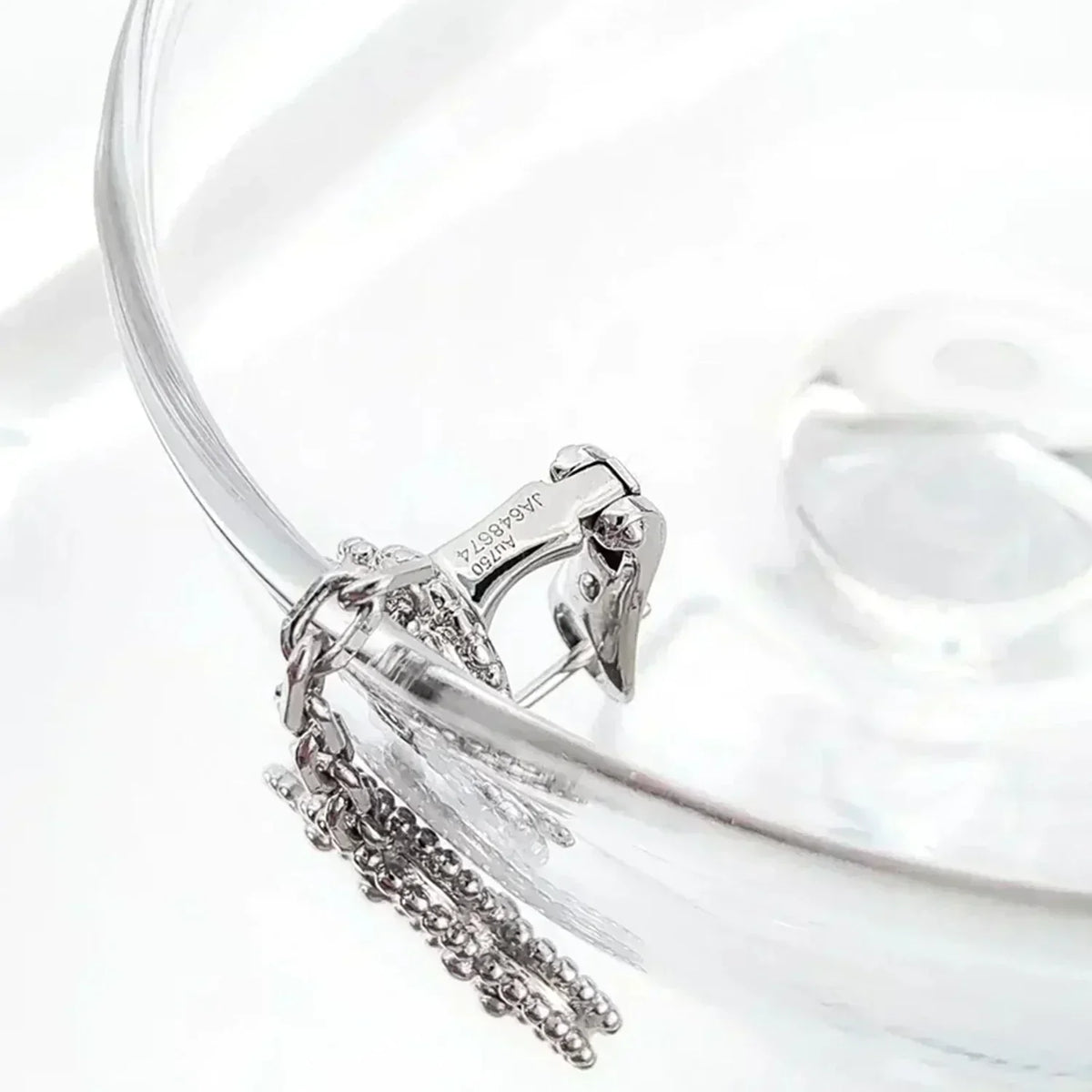 [Elara jewelsry ]CLOVER 2 MOTIFS  DIAMOND ONYX EARRINGS SILVER