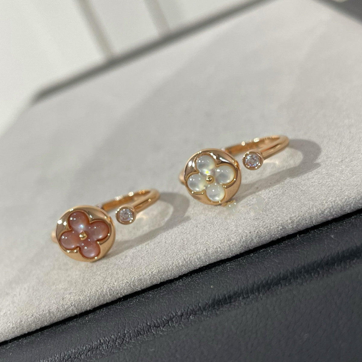 [Elara jewelsry ]SUN 1 DIAMOND PINK MOP RING