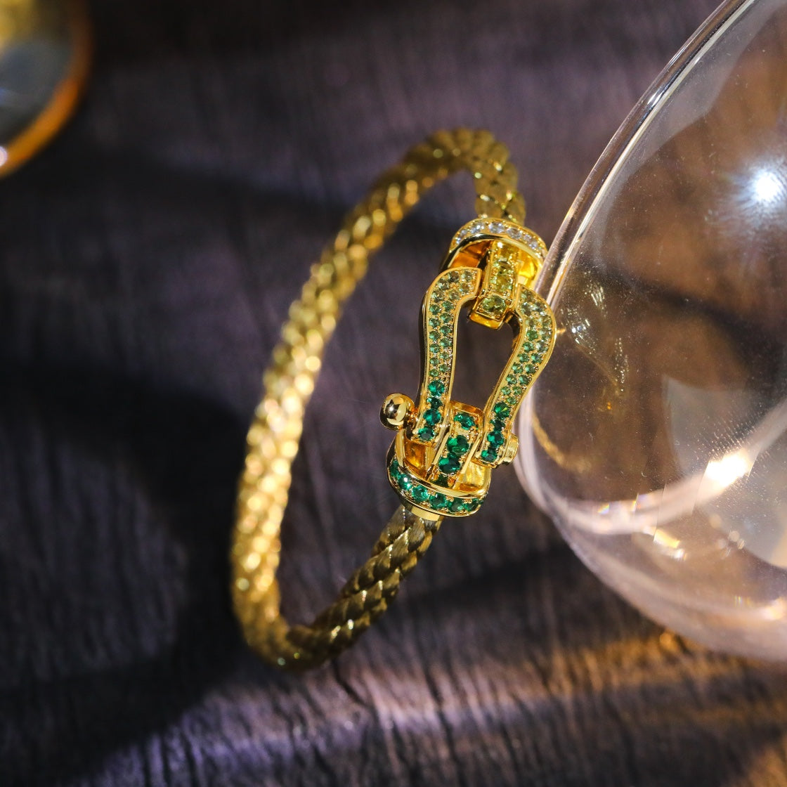 [Elara jewelsry ]FORCE 10 GOLD GREEN DIAMOND PAVED