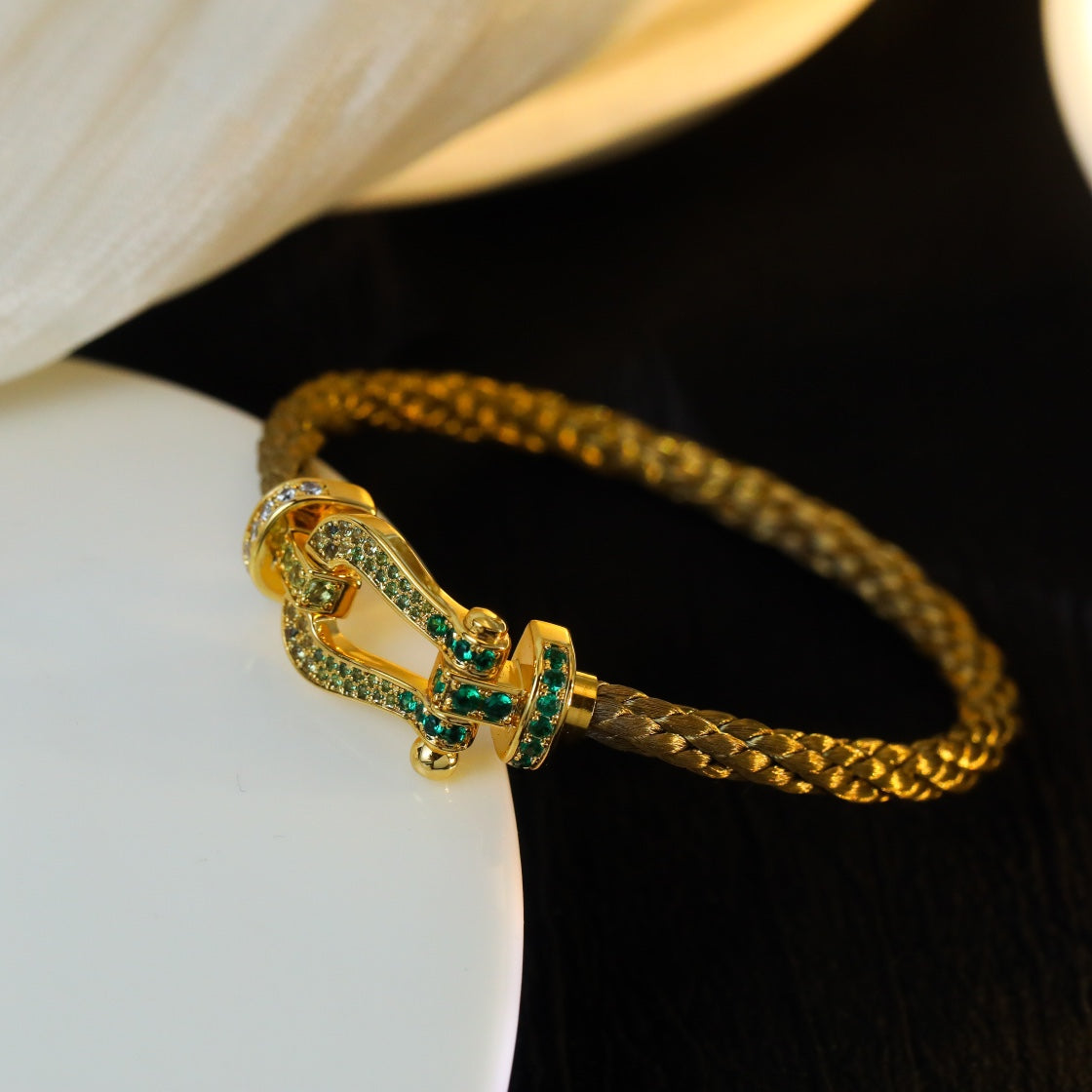 [Elara jewelsry ]FORCE 10 GOLD GREEN DIAMOND PAVED