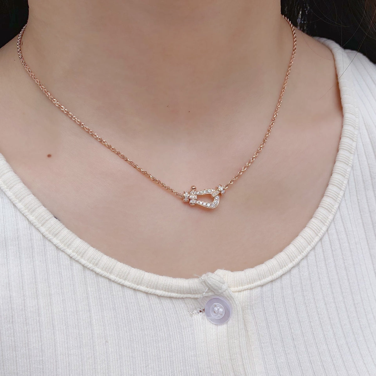 [Elara jewelsry ]FORCE 10 PINK GOLD DIAMOND NECKLACE