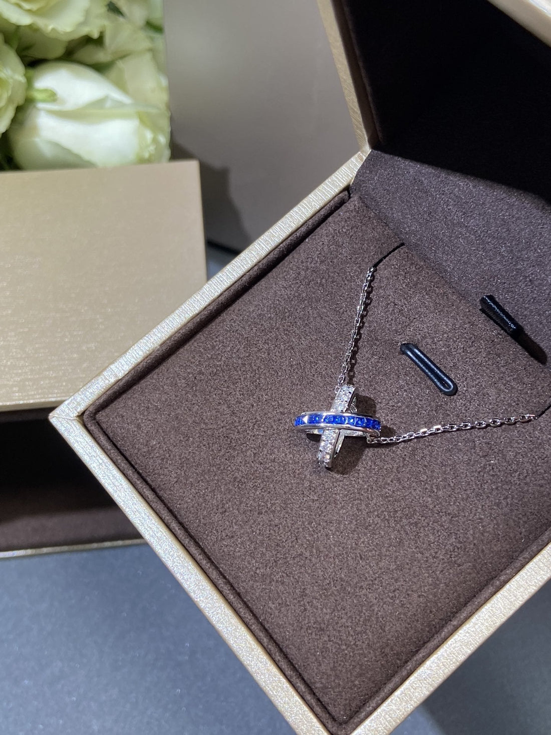 [Elara jewelsry ]LIENS DIAMOND SILVER NECKLACE