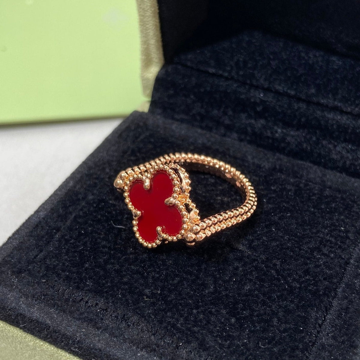 [Elara jewelsry ]CLOVER RIVERSIBLE PINK GOLD RING