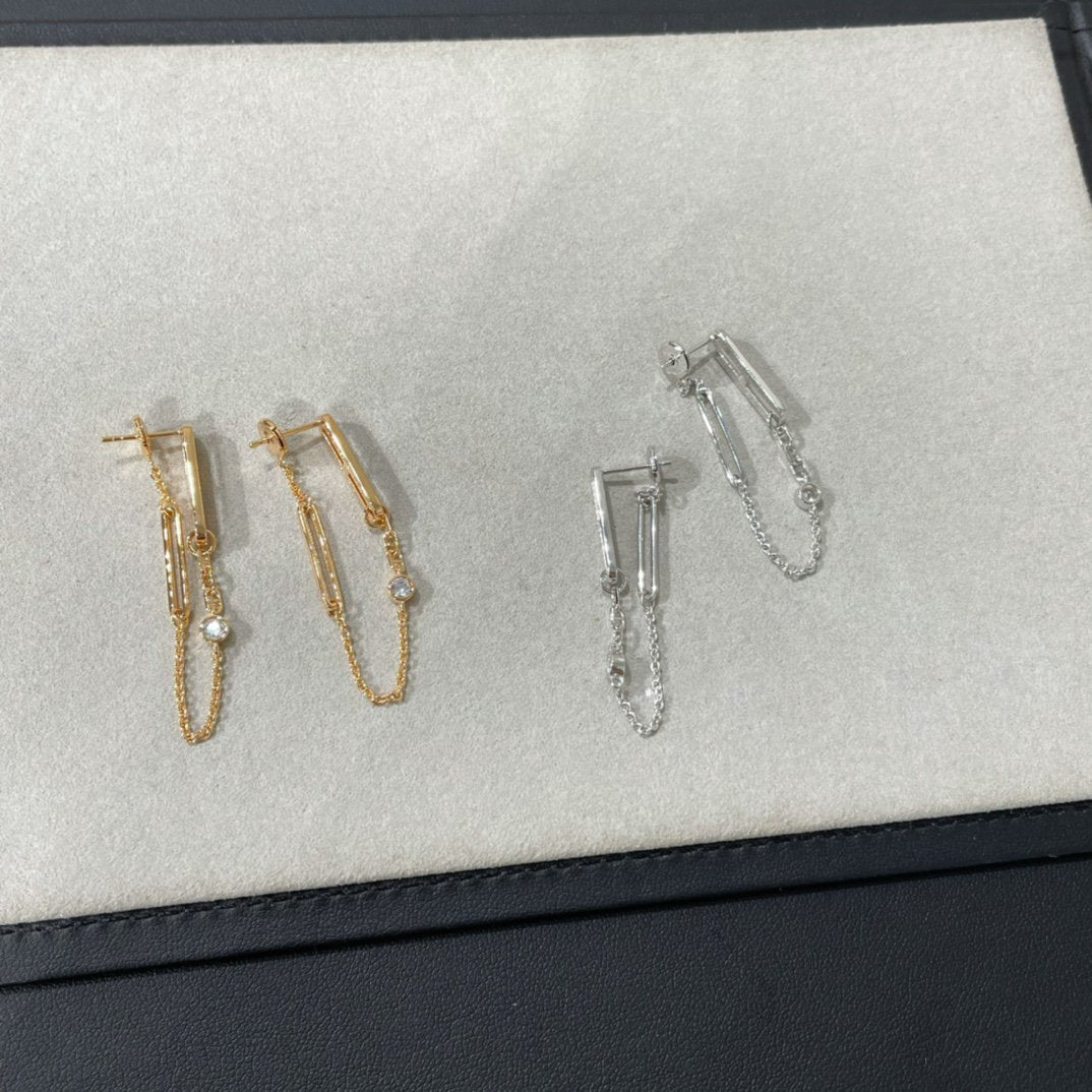 [Elara jewelsry ]CHAINE CHAOS DIAMOND DROP EARRINGS