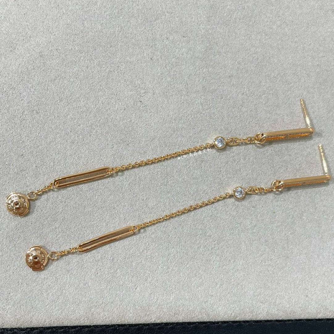 [Elara jewelsry ]CHAINE CHAOS DIAMOND DROP EARRINGS