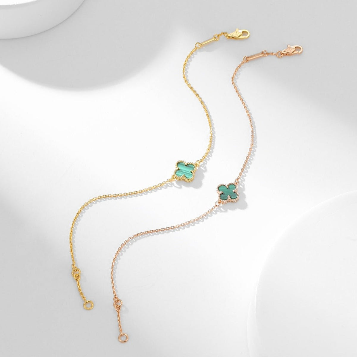 [Elara jewelsry ]CLOVER BRACELET MALACHITE 1 MOTIF