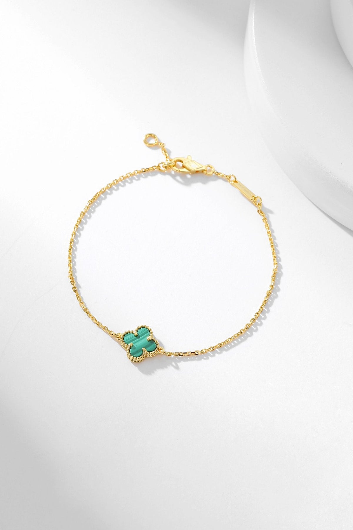 [Elara jewelsry ]CLOVER BRACELET MALACHITE 1 MOTIF