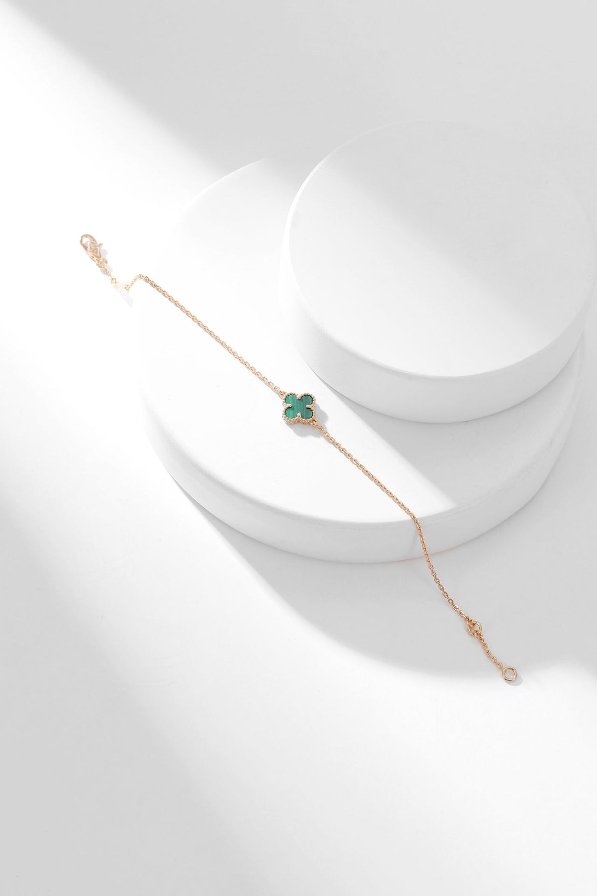 [Elara jewelsry ]CLOVER BRACELET MALACHITE 1 MOTIF