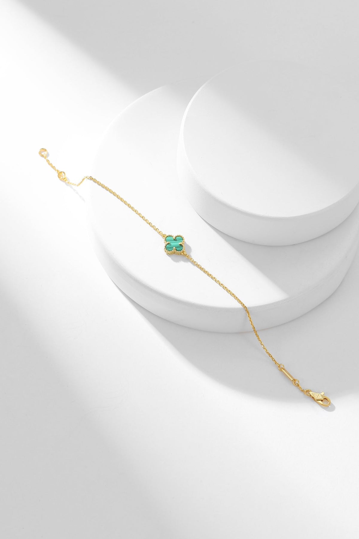 [Elara jewelsry ]CLOVER BRACELET MALACHITE 1 MOTIF