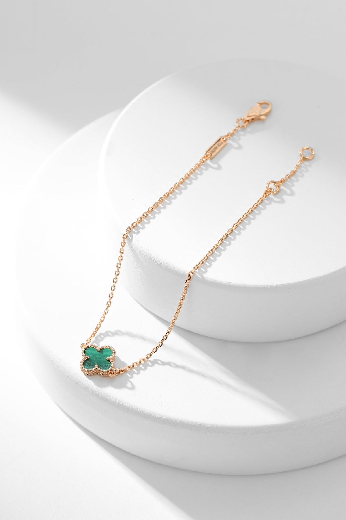 [Elara jewelsry ]CLOVER BRACELET MALACHITE 1 MOTIF