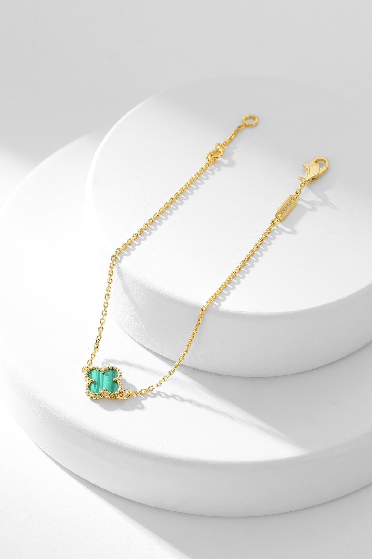 [Elara jewelsry ]CLOVER BRACELET MALACHITE 1 MOTIF