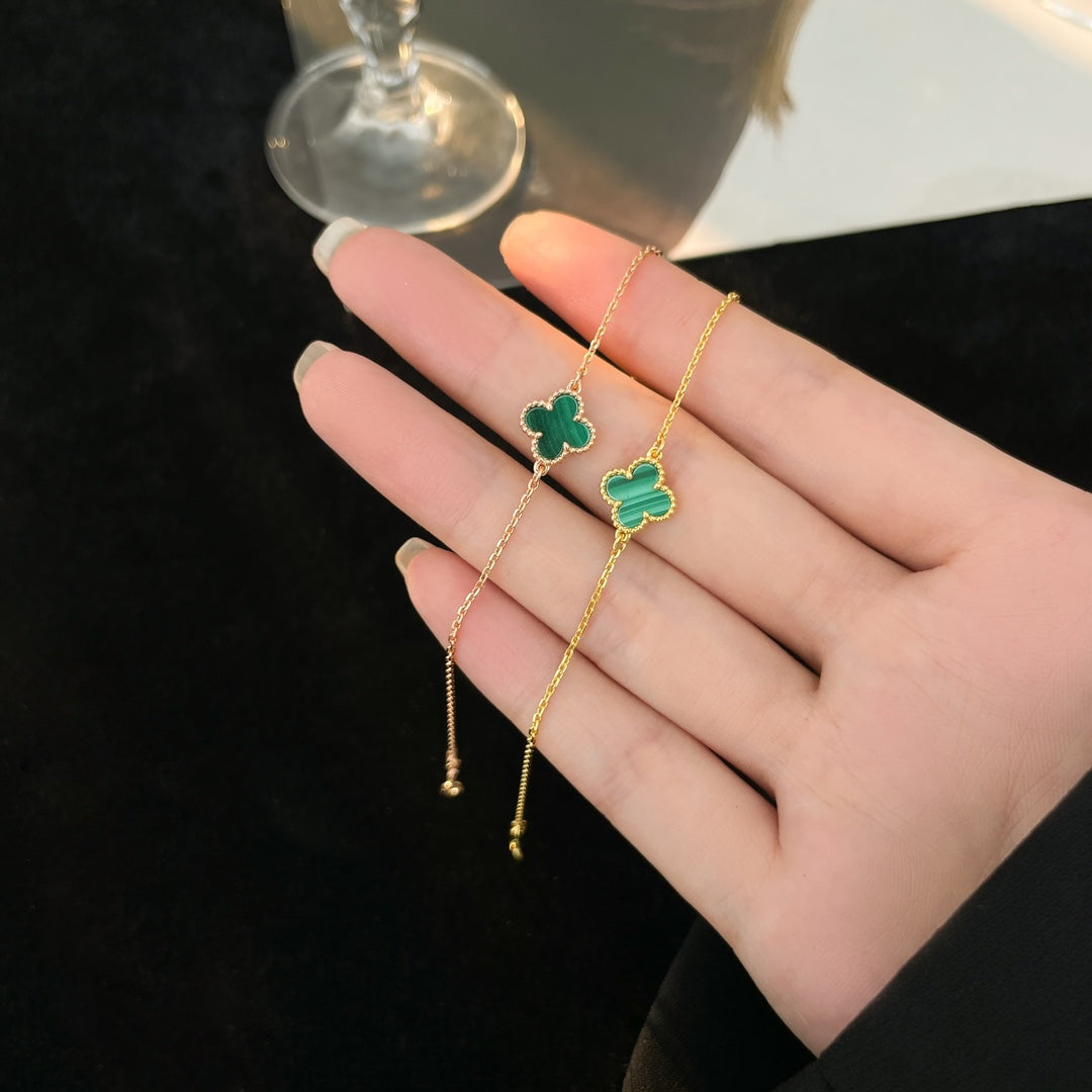 [Elara jewelsry ]CLOVER BRACELET MALACHITE 1 MOTIF