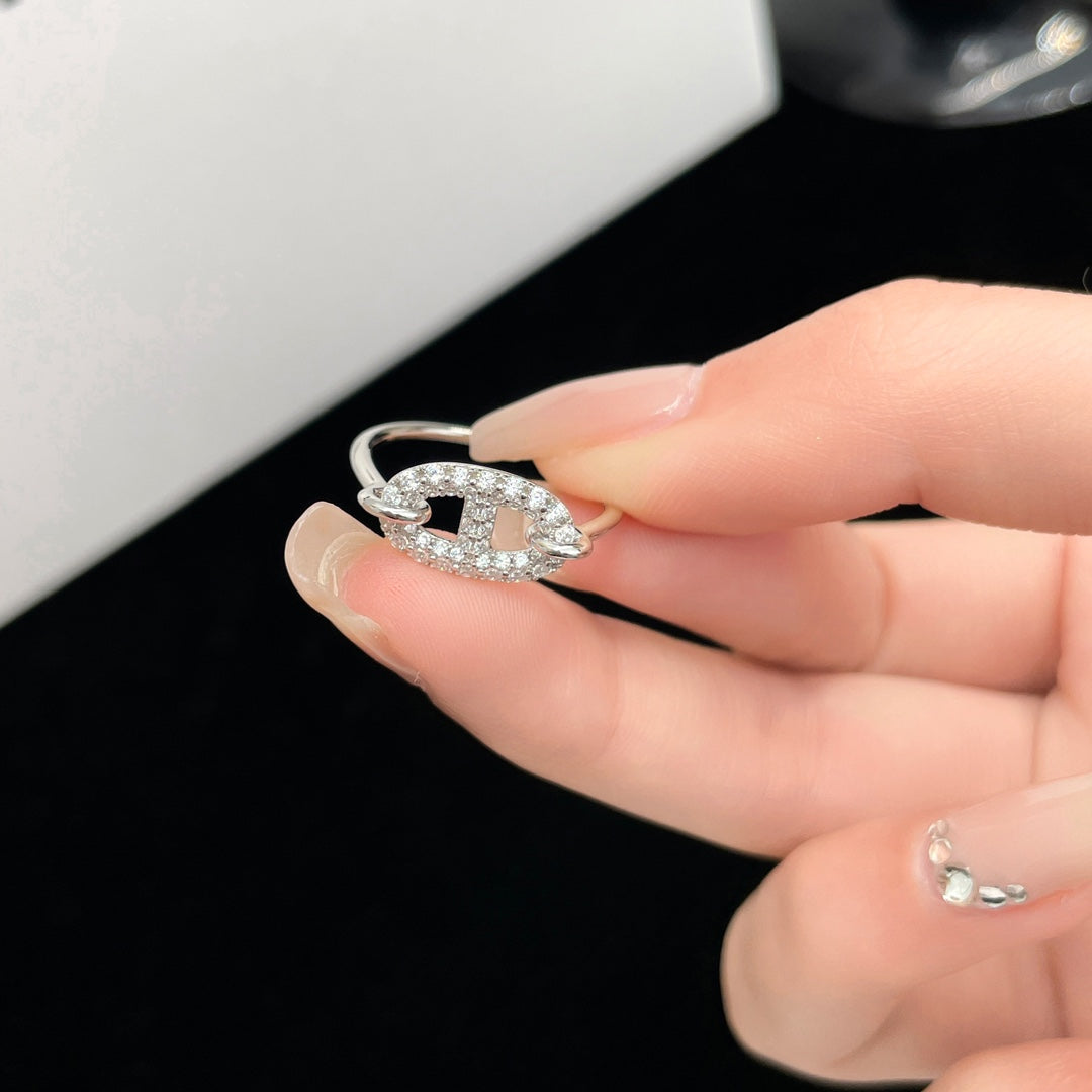 [Elara jewelsry ]RONDE SMALL SILVER DIAMOND RING