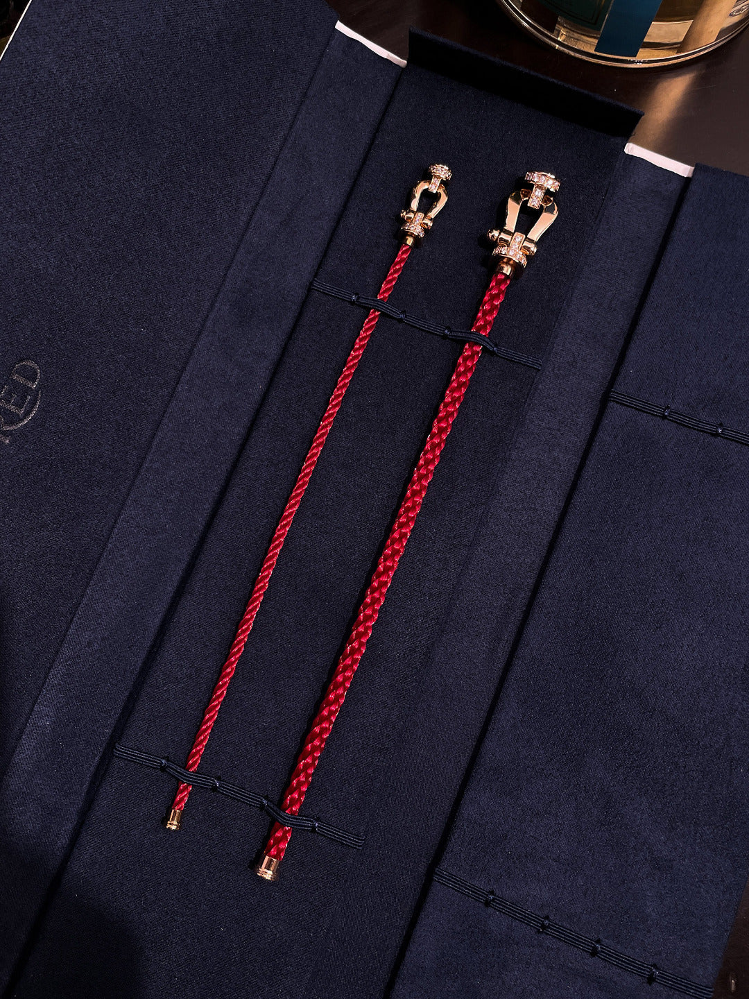 [Elara jewelsry ]FORCE 10 HALF DIAMOND PINK GOLD RED CORDERI LARGE AND MEDIUM MODEL