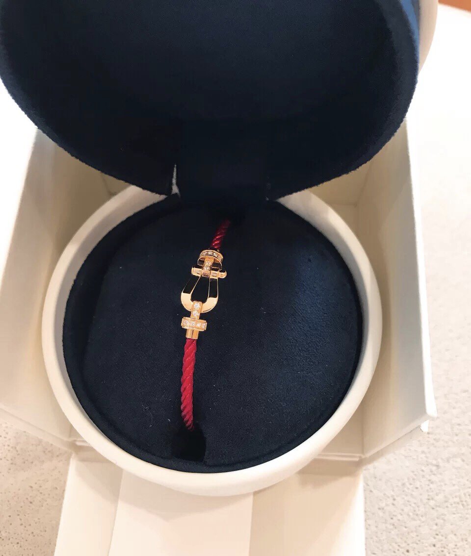 [Elara jewelsry ]FORCE 10 HALF DIAMOND PINK GOLD RED CORDERI LARGE AND MEDIUM MODEL