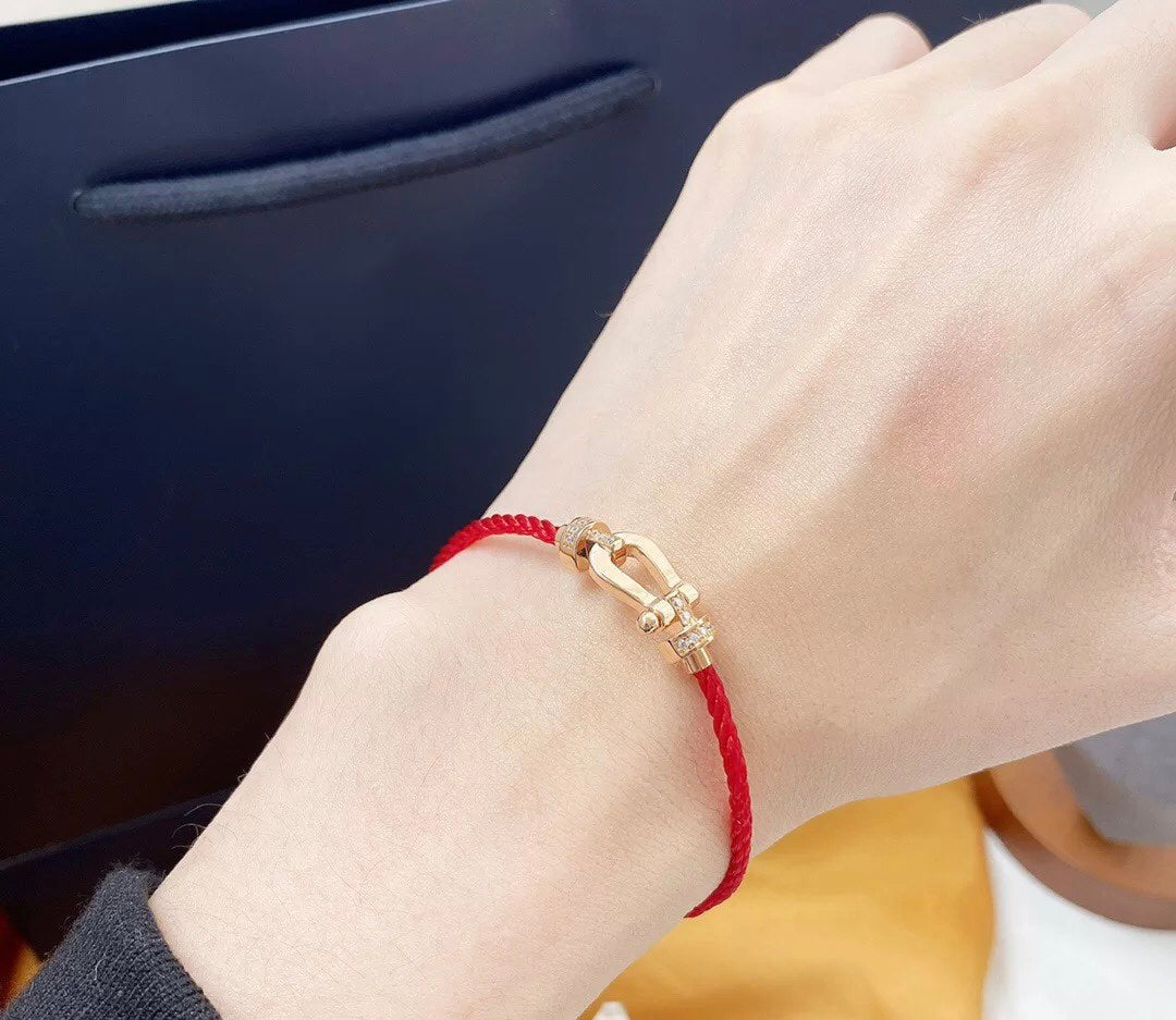 [Elara jewelsry ]FORCE 10 HALF DIAMOND PINK GOLD RED CORDERI LARGE AND MEDIUM MODEL