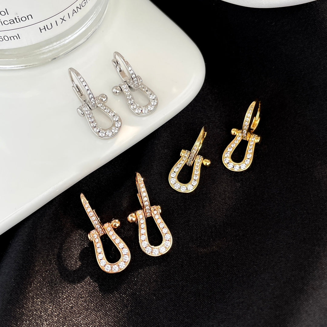 [Elara jewelsry ]FORCE 10 FULL DIAMOND DROP EARRINGS MEDIUM MODEL