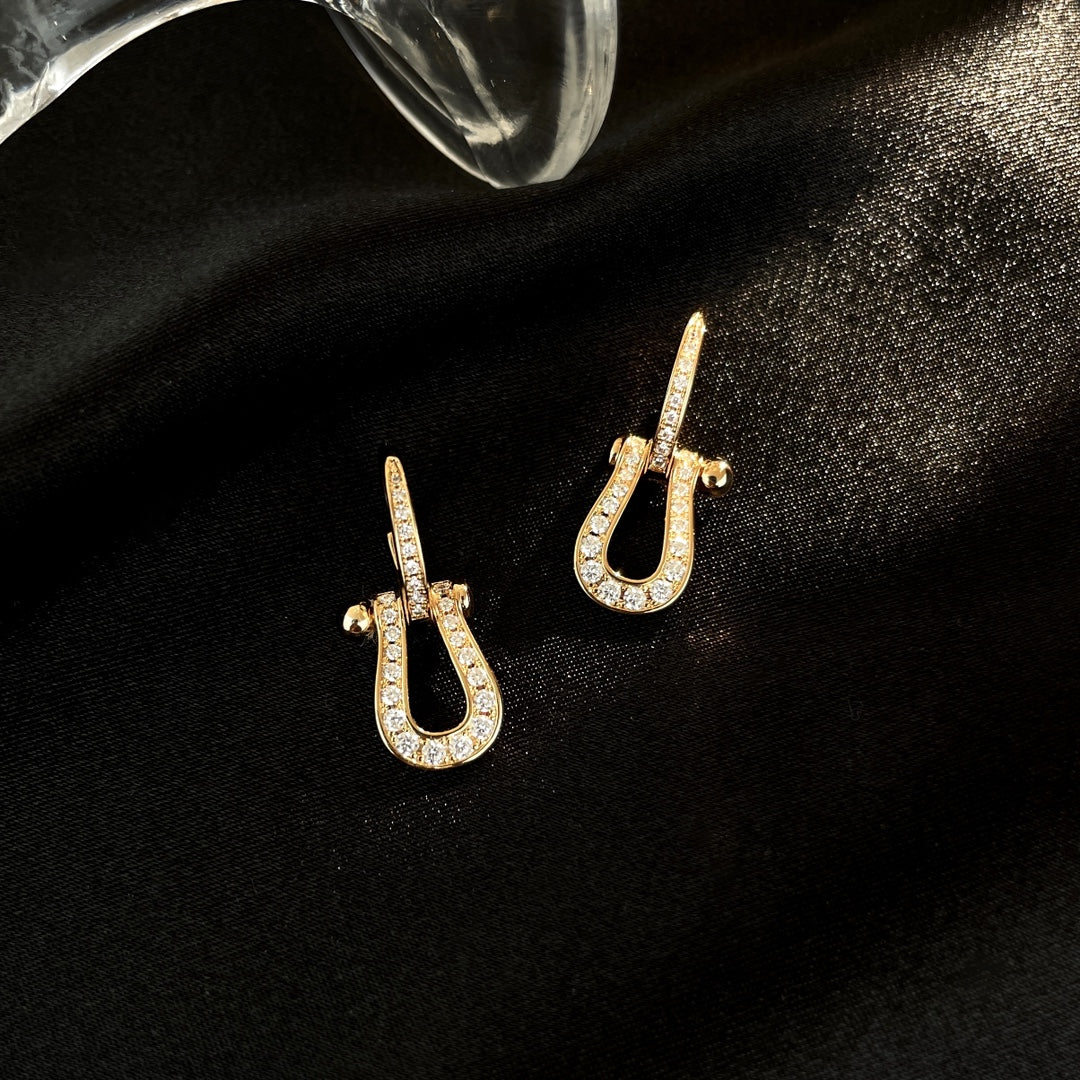 [Elara jewelsry ]FORCE 10 FULL DIAMOND DROP EARRINGS MEDIUM MODEL