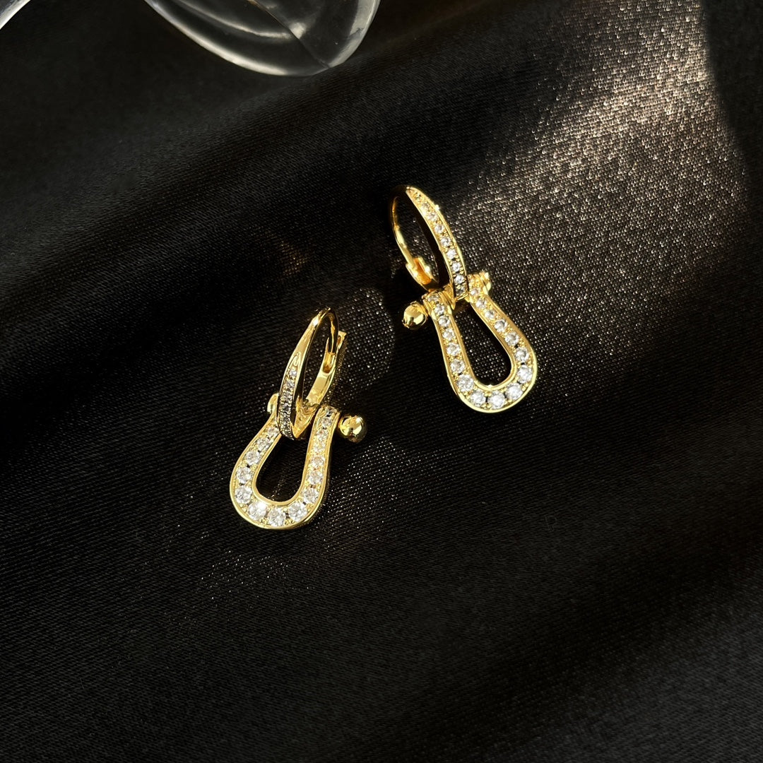 [Elara jewelsry ]FORCE 10 FULL DIAMOND DROP EARRINGS MEDIUM MODEL