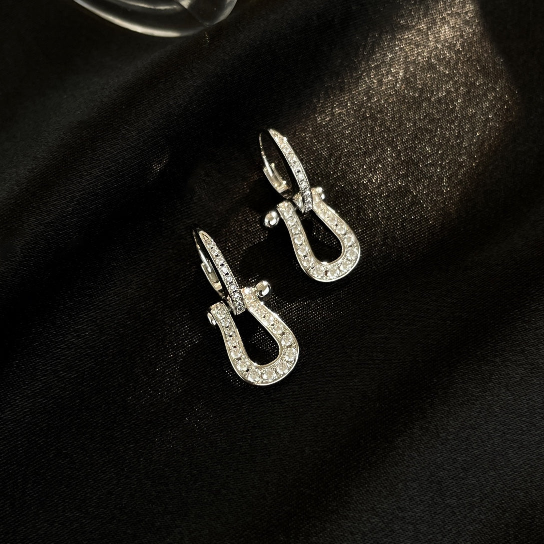 [Elara jewelsry ]FORCE 10 FULL DIAMOND DROP EARRINGS MEDIUM MODEL