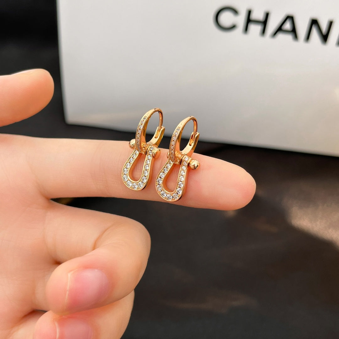 [Elara jewelsry ]FORCE 10 FULL DIAMOND DROP EARRINGS MEDIUM MODEL