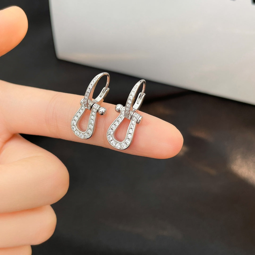 [Elara jewelsry ]FORCE 10 FULL DIAMOND DROP EARRINGS MEDIUM MODEL