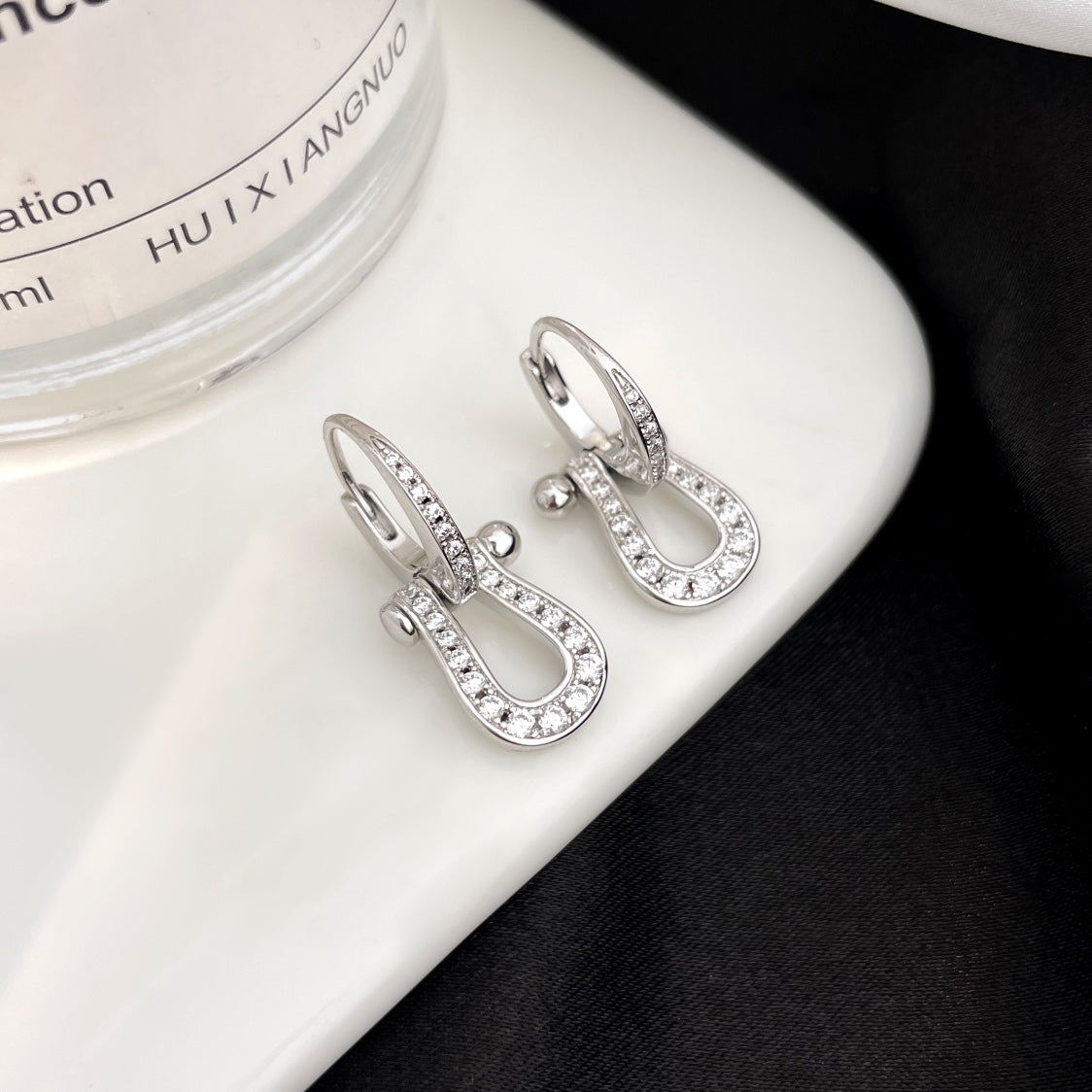 [Elara jewelsry ]FORCE 10 FULL DIAMOND DROP EARRINGS MEDIUM MODEL