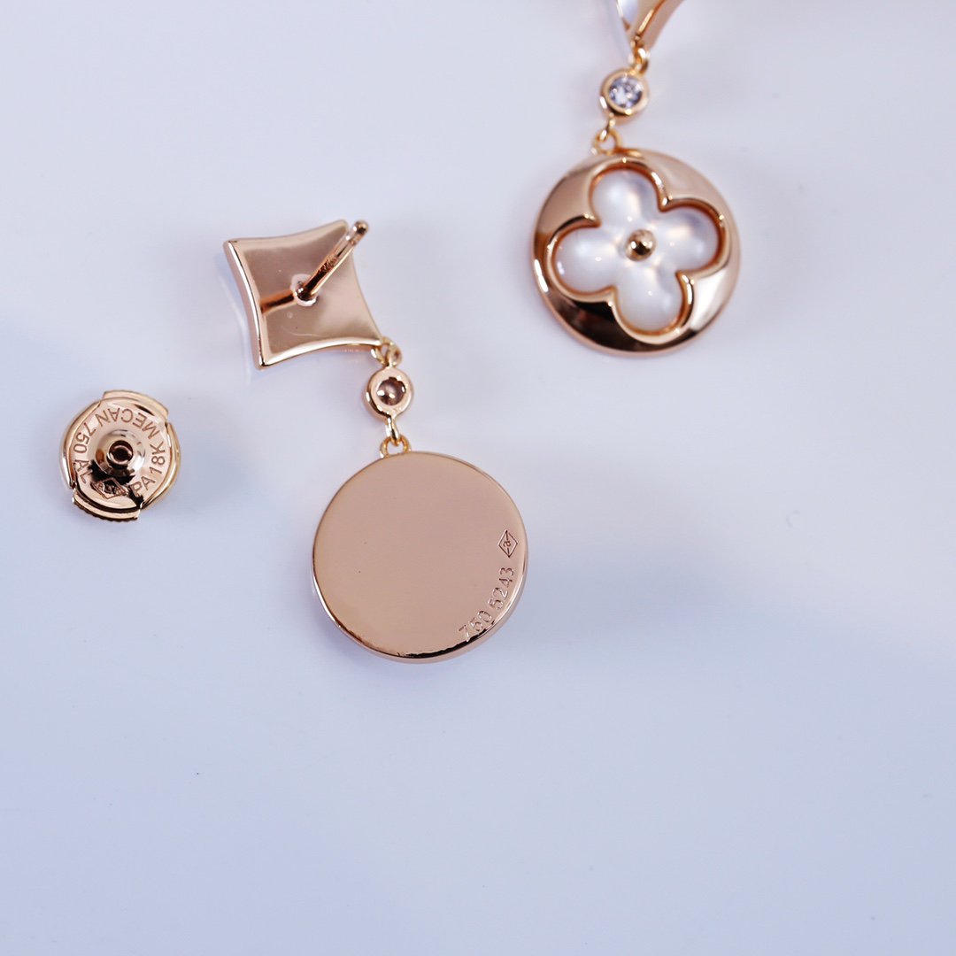 [Elara jewelsry ]STAR AND SUN PINK GOLD MOP DROP EARRINGS