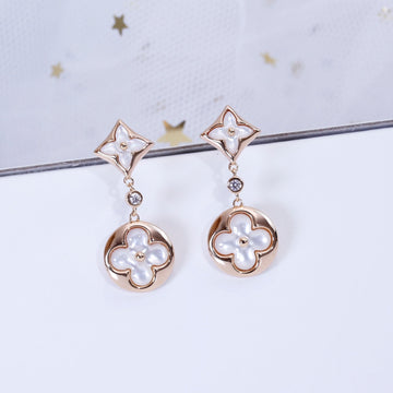 [Elara jewelsry ]STAR AND SUN PINK GOLD MOP DROP EARRINGS