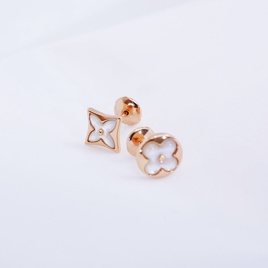 [Elara jewelsry ]STAR AND SUN PINK GOLD MOP STUD EARRINGS
