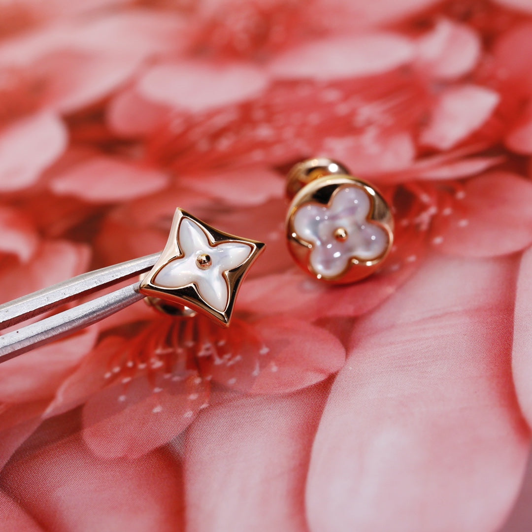 [Elara jewelsry ]STAR AND SUN PINK GOLD MOP STUD EARRINGS