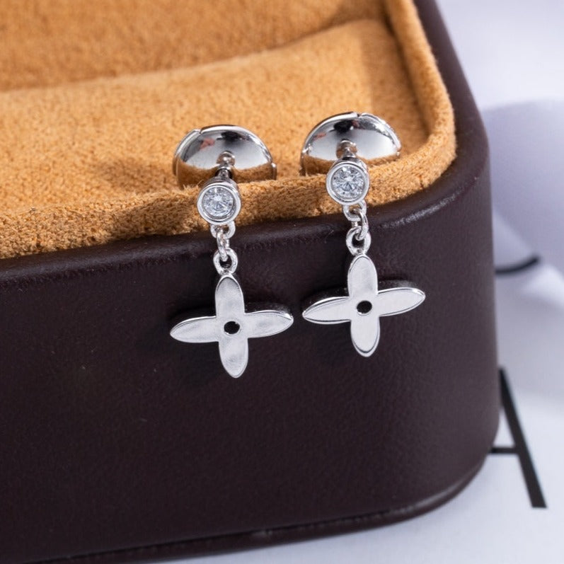 [Elara jewelsry ]VIDYLLE SILVER DIAMOND MINI DROP EARRINGS