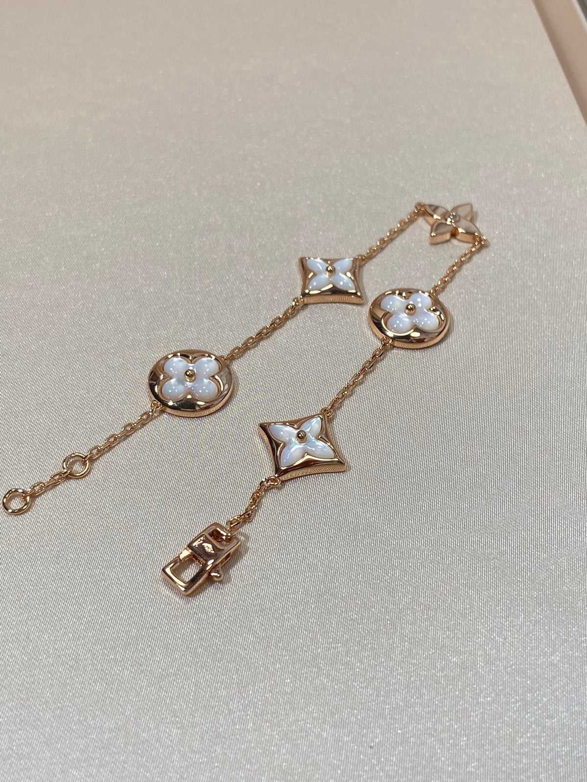 [Elara jewelsry ]STAR AND SUN 5 MOTIF MOP PINK GOLD BRACELET