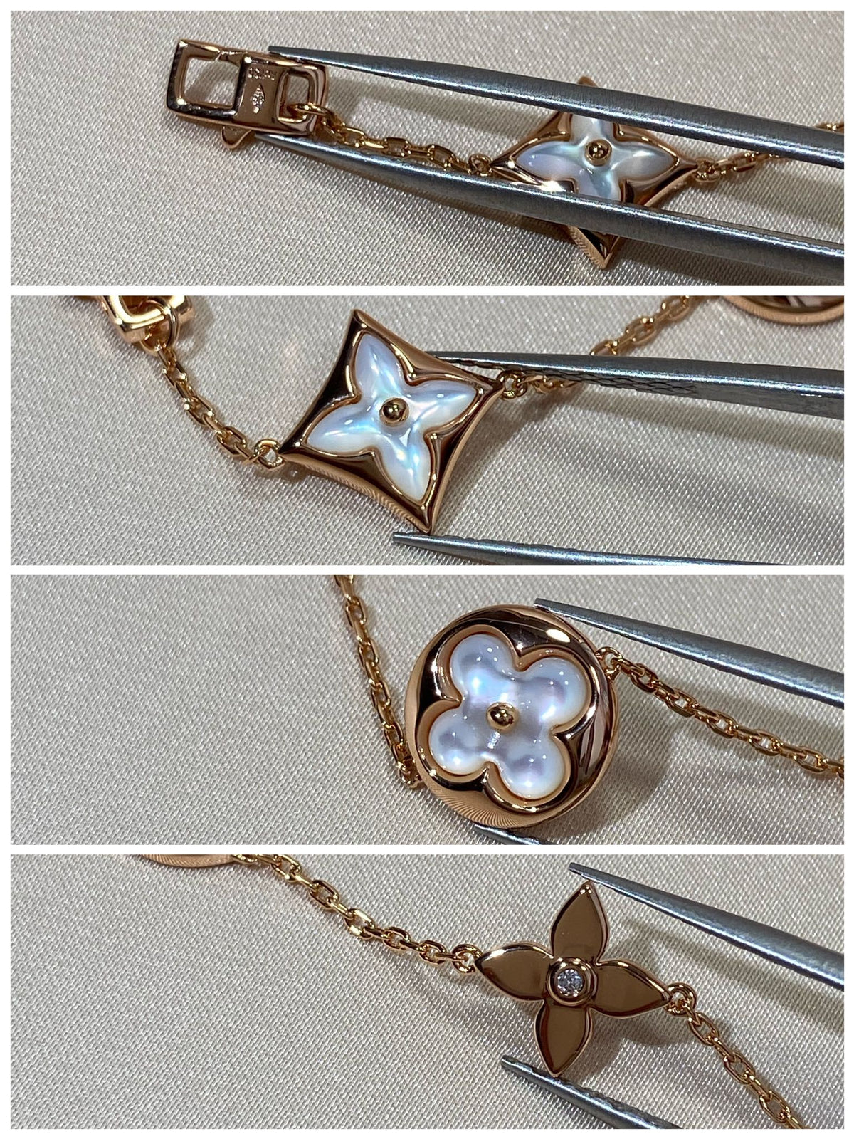 [Elara jewelsry ]STAR AND SUN 5 MOTIF MOP PINK GOLD BRACELET