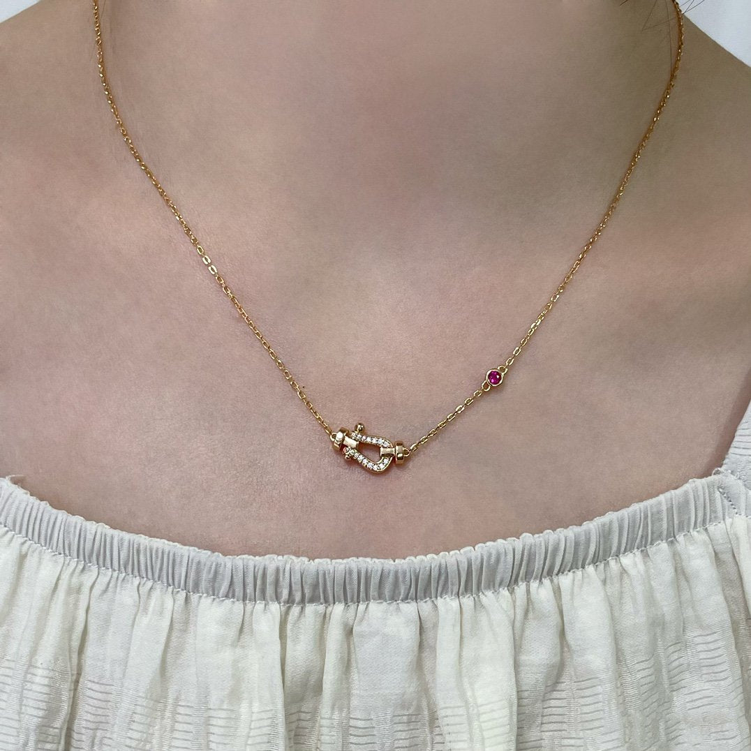 [Elara jewelsry ]FORCE 10 DIAMOND PINK GOLD NECKLACE