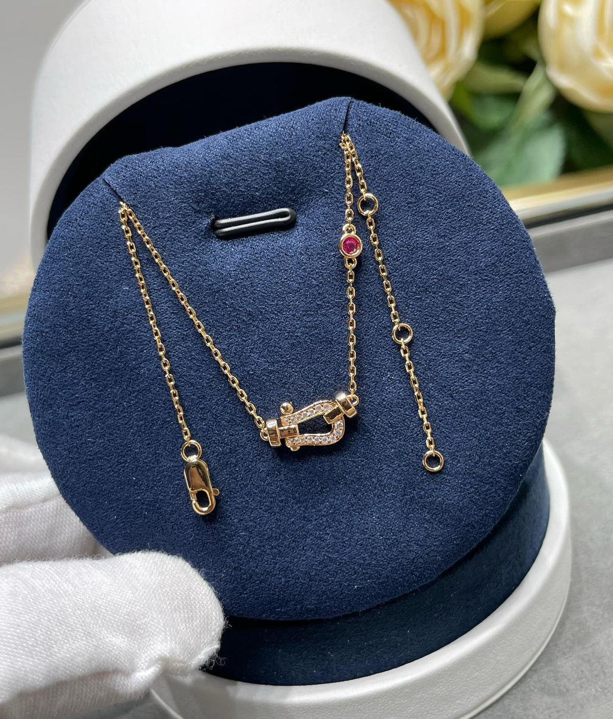 [Elara jewelsry ]FORCE 10 DIAMOND PINK GOLD NECKLACE