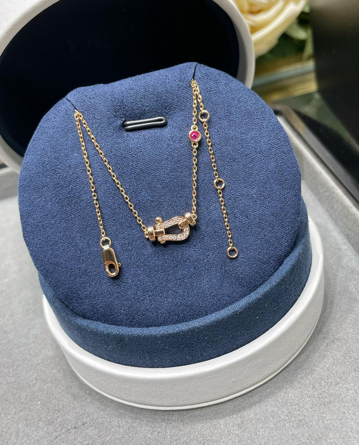 [Elara jewelsry ]FORCE 10 DIAMOND PINK GOLD NECKLACE