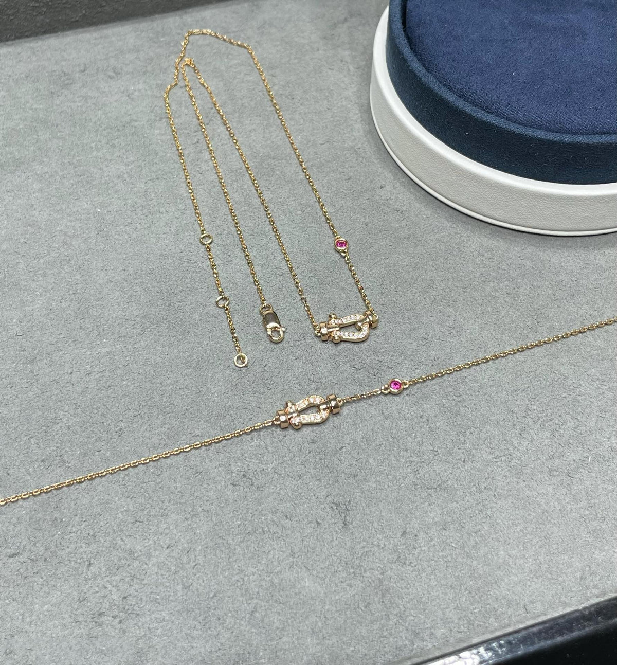[Elara jewelsry ]FORCE 10 DIAMOND PINK GOLD NECKLACE